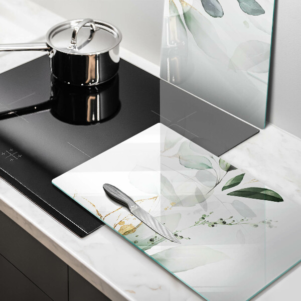 Chopping board Watercolor leaves