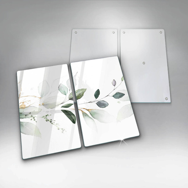 Chopping board Watercolor leaves