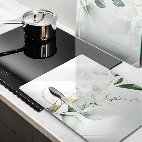 Chopping board Watercolor leaves