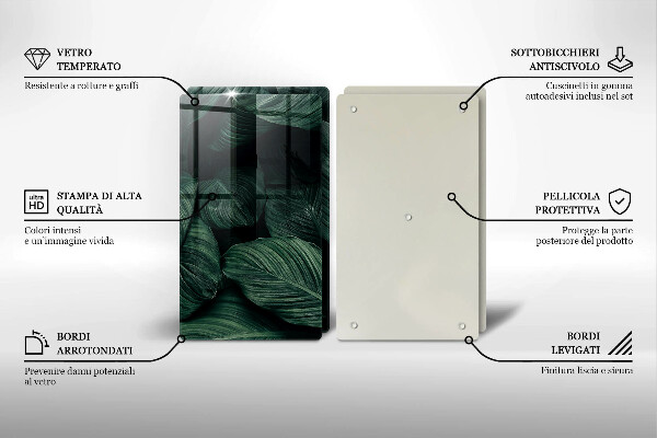 Chopping board Dark leaves