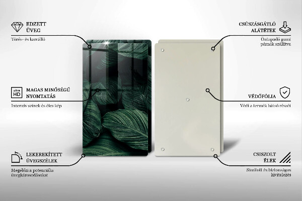 Chopping board Dark leaves