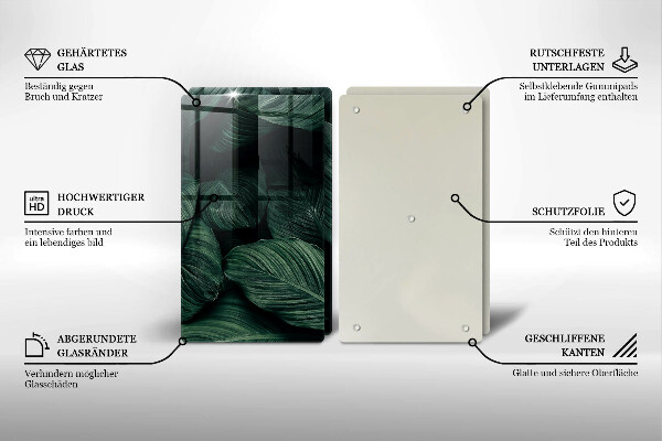 Chopping board Dark leaves