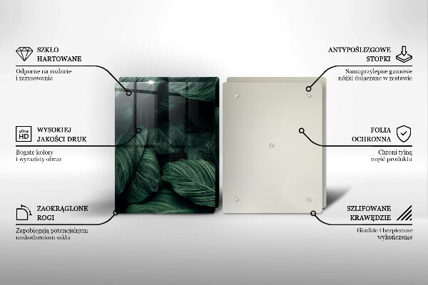 Chopping board Dark leaves