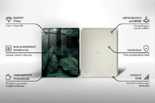 Chopping board Dark leaves