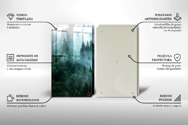 Chopping board Forest in the fog