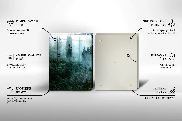 Chopping board Forest in the fog