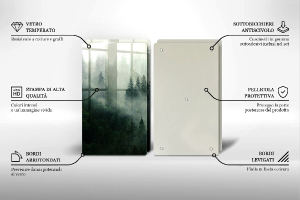 Chopping board Landscape of a hazy forest