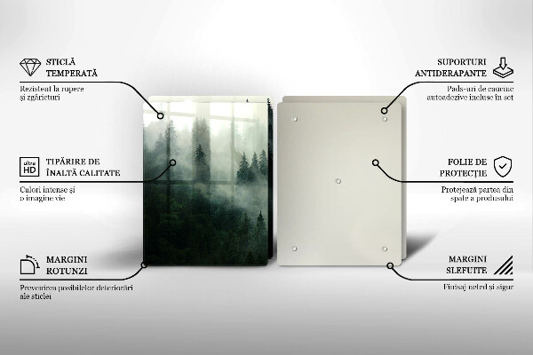 Chopping board Landscape of a hazy forest