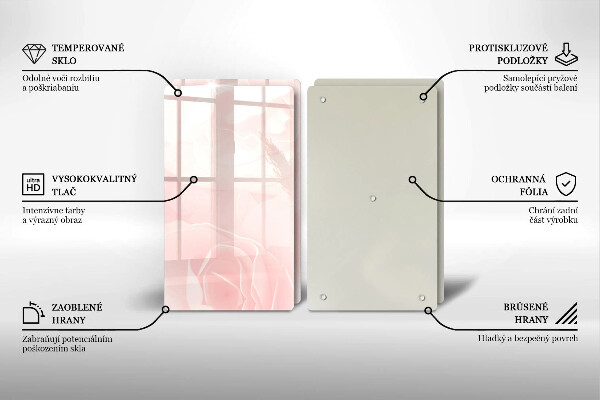 Chopping board Pastel background roses
