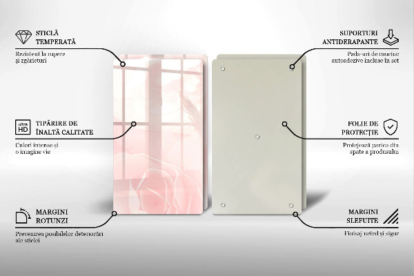Chopping board Pastel background roses