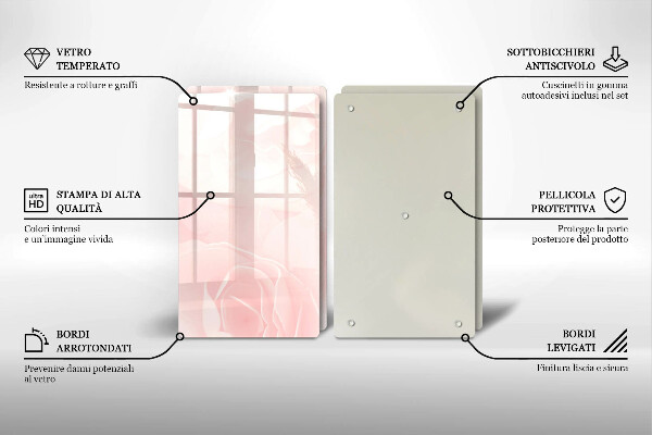 Chopping board Pastel background roses
