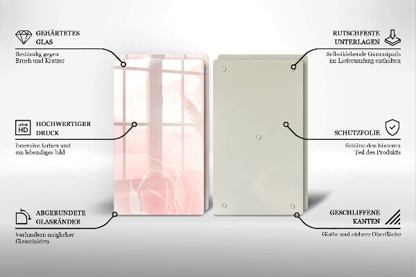 Chopping board Pastel background roses