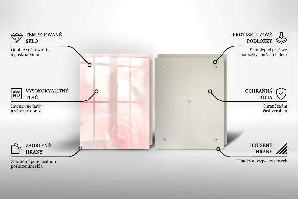 Chopping board Pastel background roses