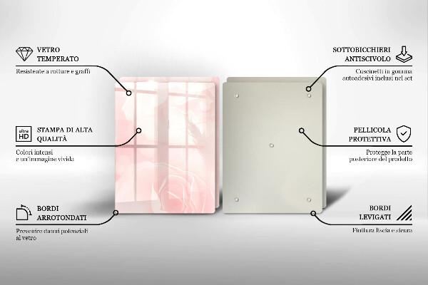 Chopping board Pastel background roses