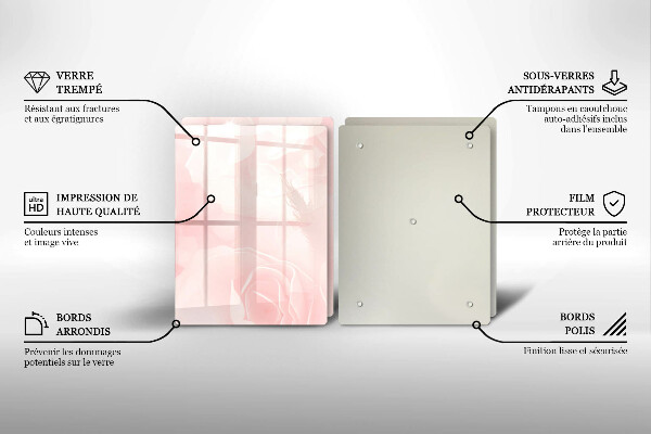 Chopping board Pastel background roses
