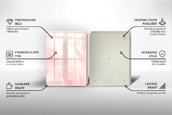 Chopping board Pastel background roses