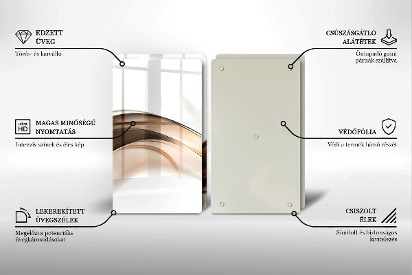 Chopping board Abstraction brown lines