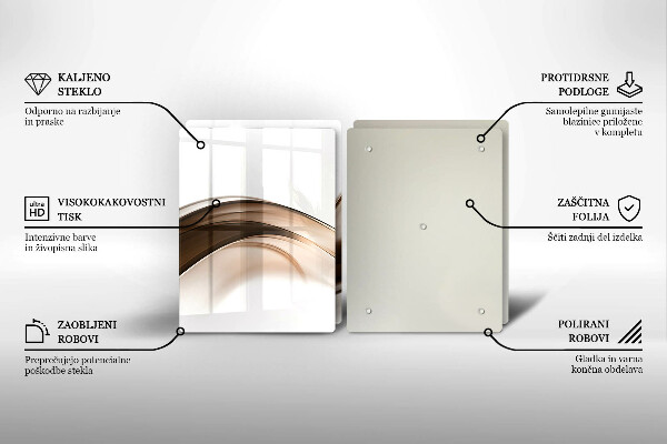 Chopping board Abstraction brown lines