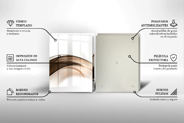 Chopping board Abstraction brown lines
