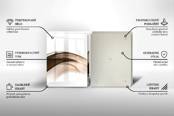 Chopping board Abstraction brown lines
