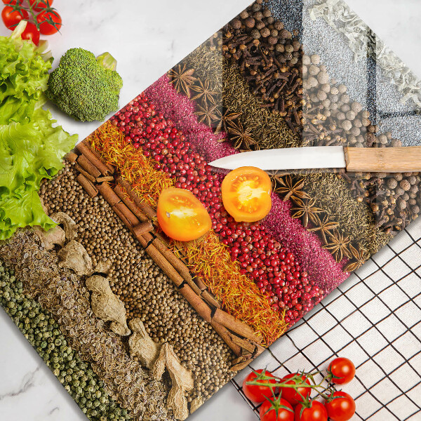 Chopping board Colorful spices