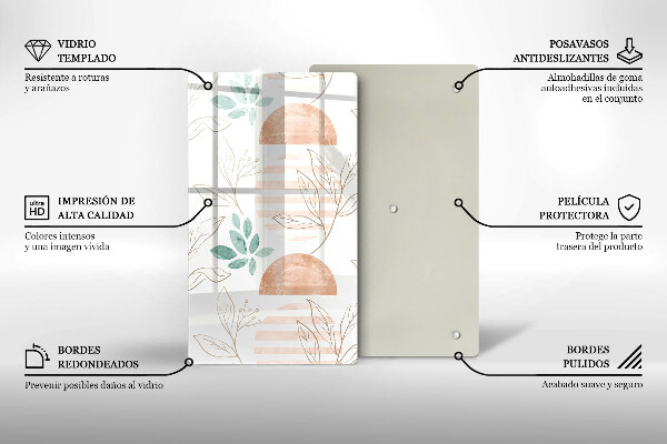 Worktop protector Boho pattern leaves