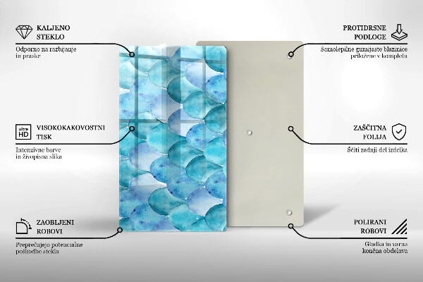 Chopping board Watercolor scales