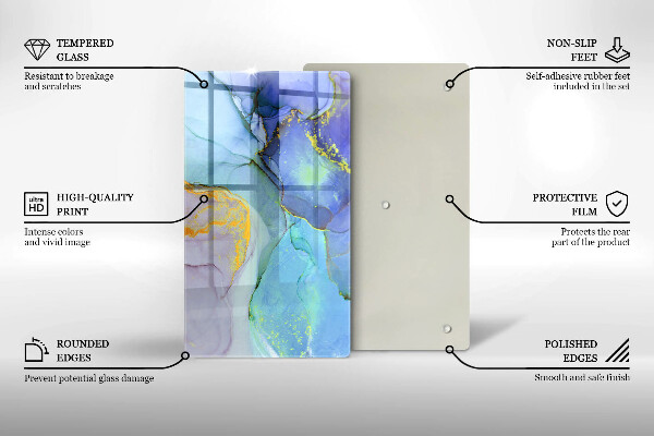 Chopping board Cracked stone gold