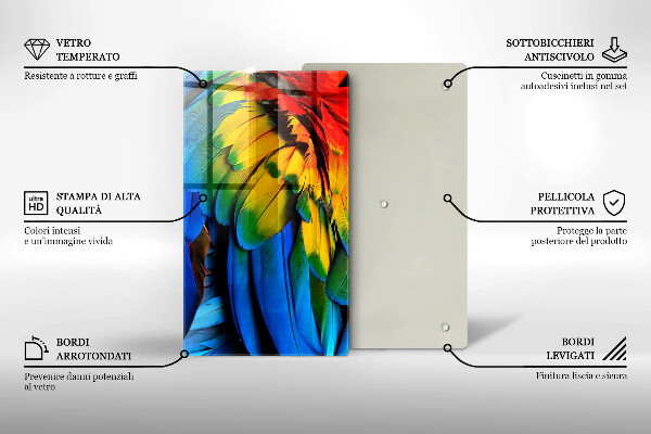 Worktop protector Colorful parrots