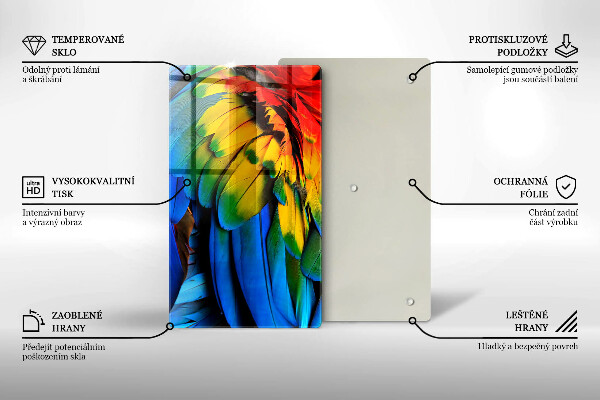 Worktop protector Colorful parrots