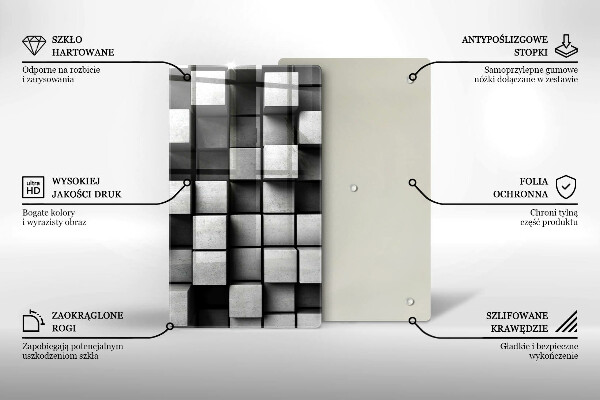 Worktop protector 3D square abstraction