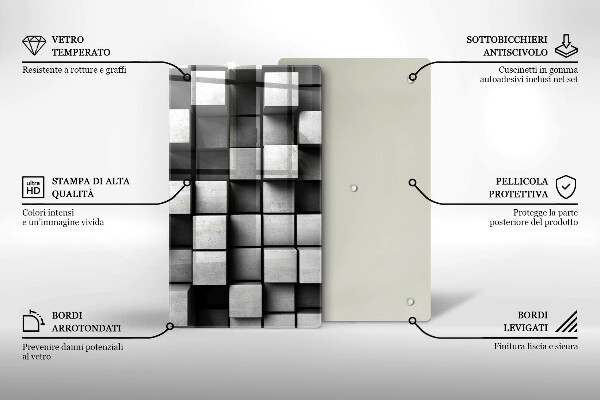 Worktop protector 3D square abstraction