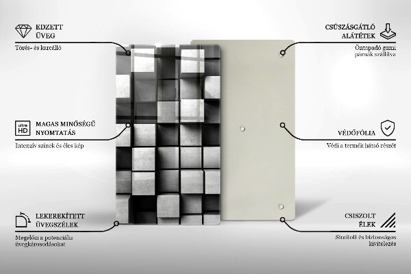 Worktop protector 3D square abstraction