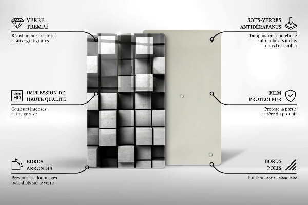 Worktop protector 3D square abstraction