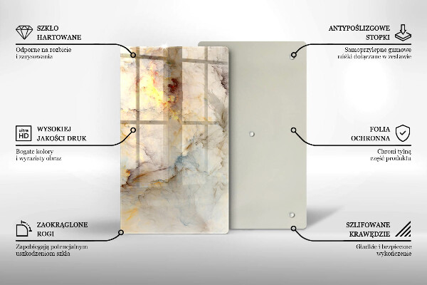 Chopping board Marble texture with gold