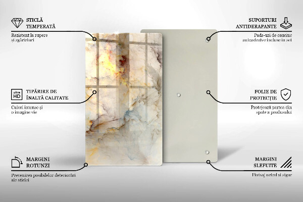 Chopping board Marble texture with gold