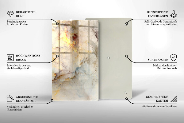 Chopping board Marble texture with gold