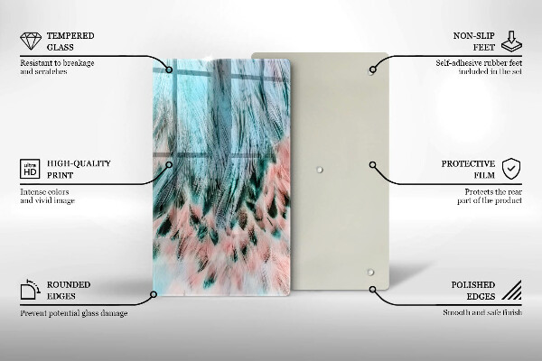 Worktop protector Boho bird feathers