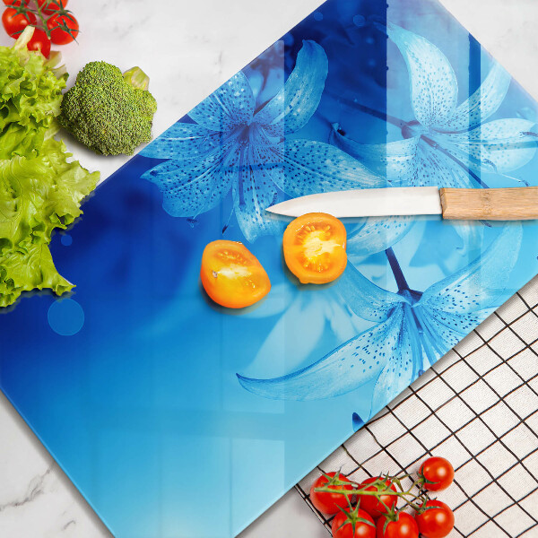 Chopping board Blue flowers