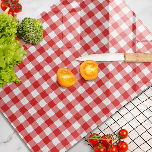 Kitchen chopping board Red white grille
