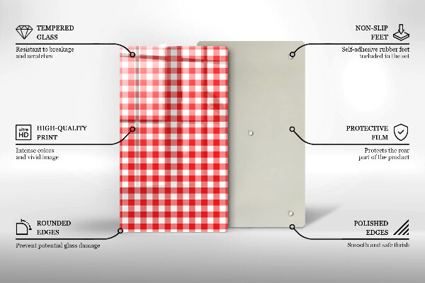 Kitchen chopping board Red white grille