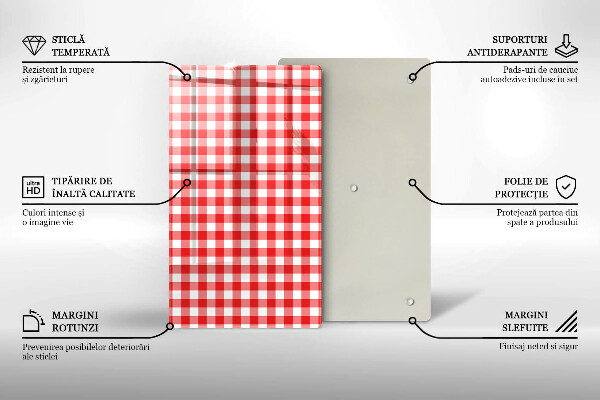 Kitchen chopping board Red white grille