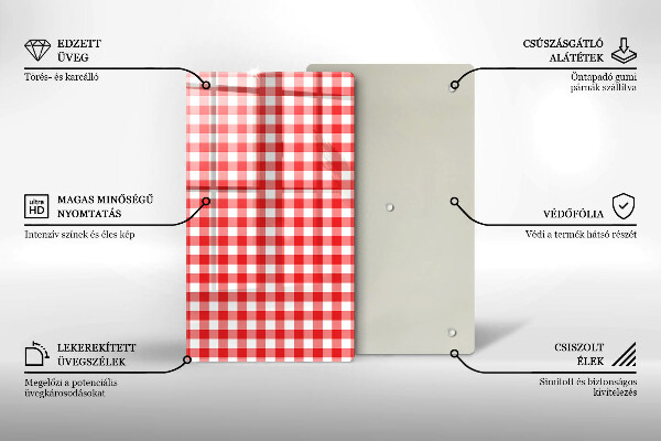 Kitchen chopping board Red white grille