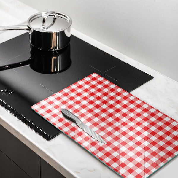 Kitchen chopping board Red white grille