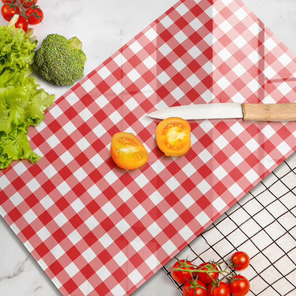 Kitchen chopping board Red white grille