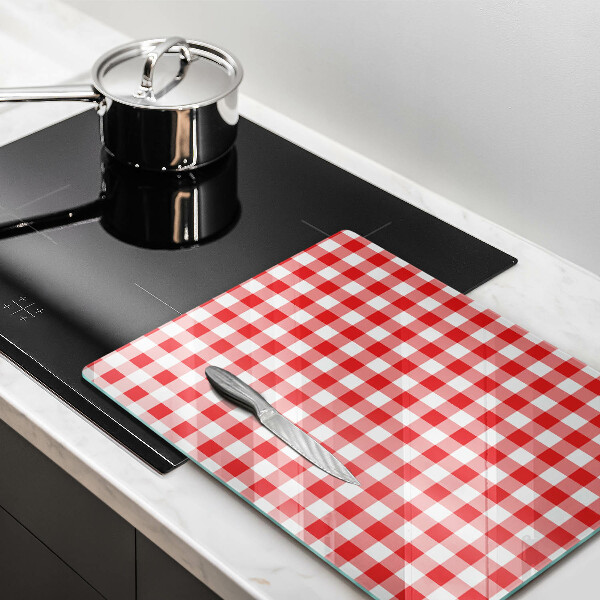 Kitchen chopping board Red white grille