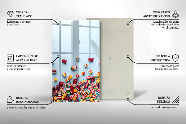 Kitchen chopping board Colorful candies