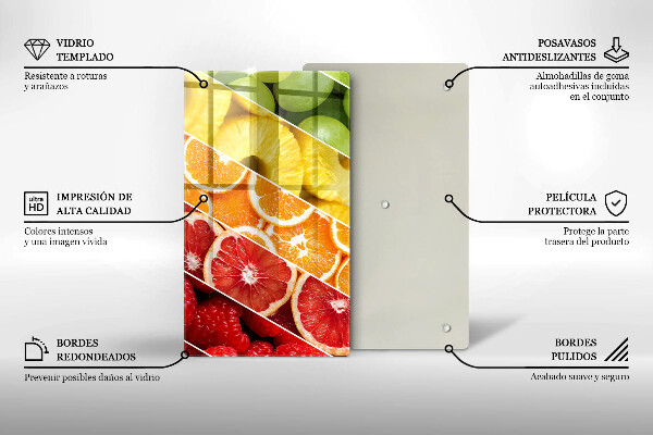 Kitchen chopping board Colorful fruits