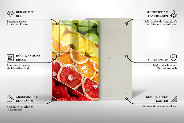 Kitchen chopping board Colorful fruits
