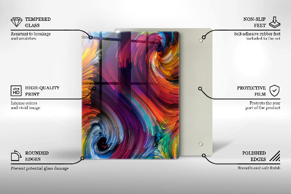 Kitchen chopping board Colorful marble